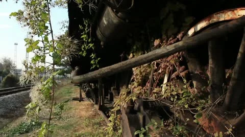 Train wreckage Stock Footage 12539818