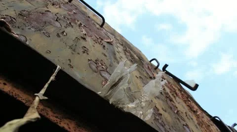 Train wreckage wagon pull focus _2 Stock Footage 12539083