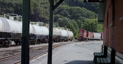Train  Yard Stock Footage 128313881