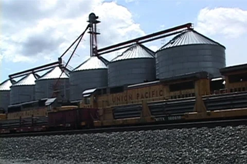 Train Yard with Granaries Stock Footage 704517