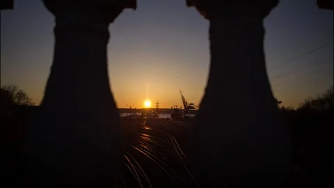 Train Yard Sunrise Timelapse 스톡 동영상 310577310