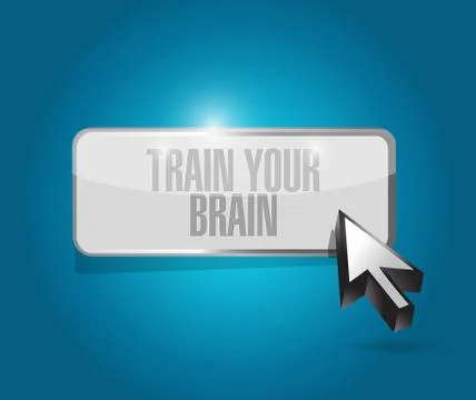 Train your brain button sign concept Illustrazione stock