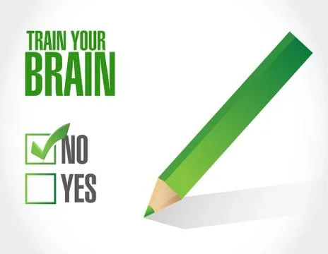Train your brain check list sign concept 스톡 일러스트