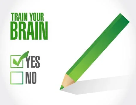 Train your brain check list sign concept 스톡 일러스트