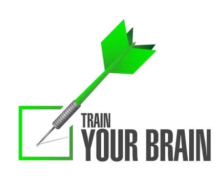 Train your brain check mark sign concept Illustrazione stock