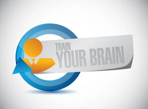 Train your brain cycle sign concept Stock Illustration