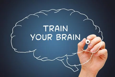Train Your Brain Drawn Concept 스톡 사진