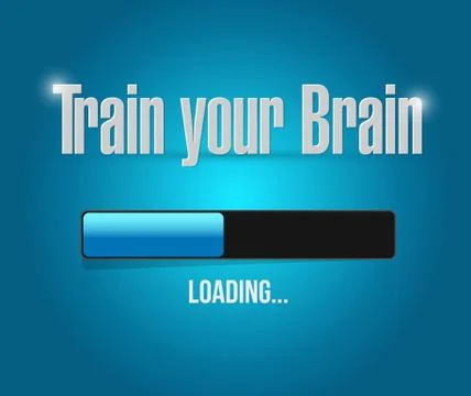 Train your brain loading bar sign concept Illustrazione stock