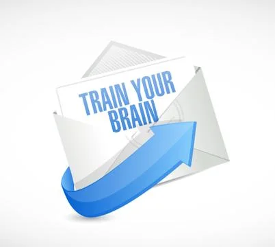 Train your brain mail sign concept Illustrazione stock