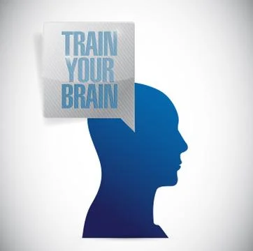 Train your brain message illustration design 스톡 일러스트
