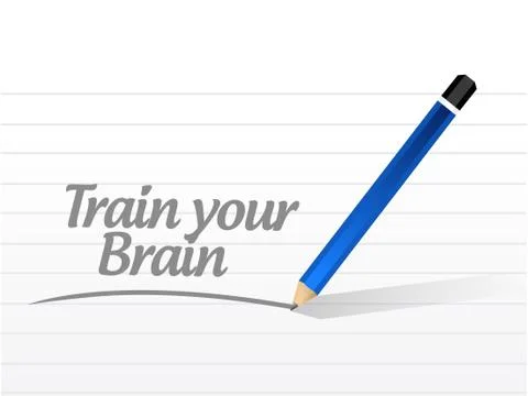 Train your brain message sign concept illustration Illustrazione stock