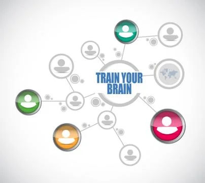 Train your brain network sign concept イラスト素材