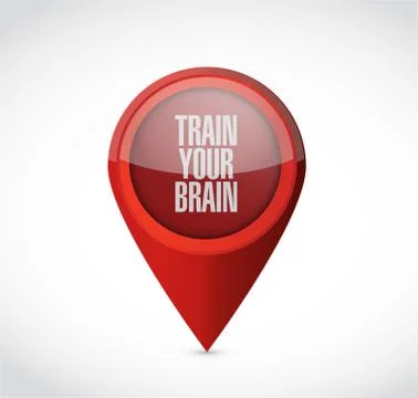 Train your brain pointer sign concept Illustrazione stock