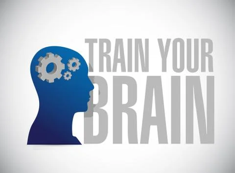 Train your brain sign concept 스톡 일러스트