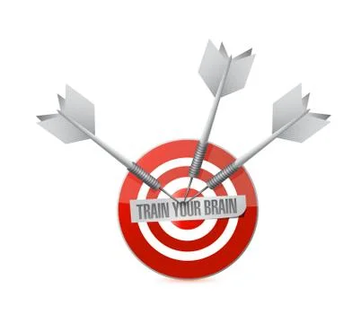 Train your brain target sign concept 스톡 일러스트