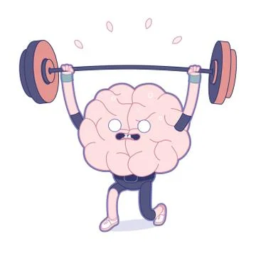 Train your brain, weightlifting Stock Illustration