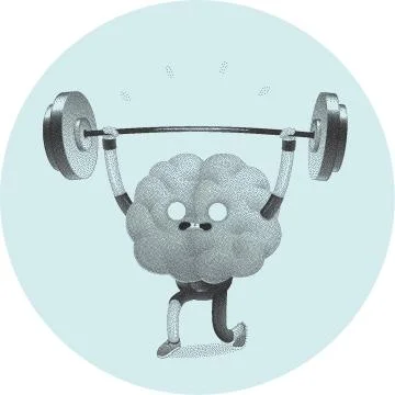 Train your brain, weightlifting Stock Illustration