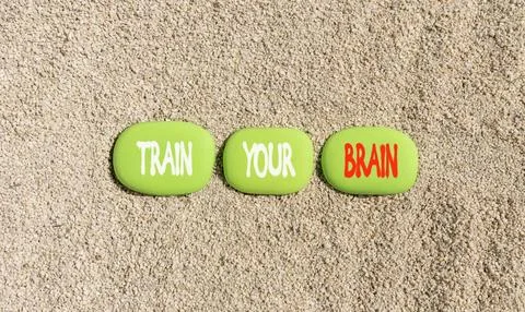 Train your brain words symbol. Concept words Train your brain on beautiful .. Stock Photos