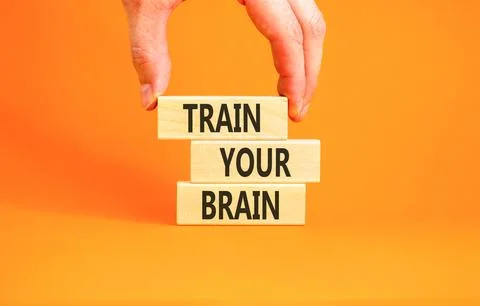 Train your brain words symbol. Concept words Train your brain on beautiful .. Stock Photos
