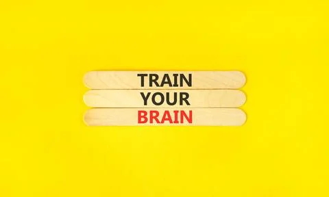 Train your brain words symbol. Concept words Train your brain on beautiful .. Stock Photos