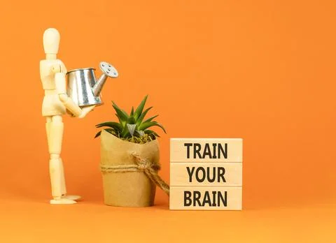 Train your brain words symbol. Concept words Train your brain on beautiful .. Stock Photos