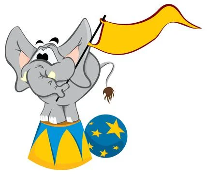 Trained elephant illustration Stock Illustration