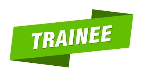 Trainee banner template. trainee ribbon label sign Stock Illustration