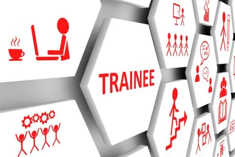 TRAINEE concept cell background 3d illustration Stock Illustration