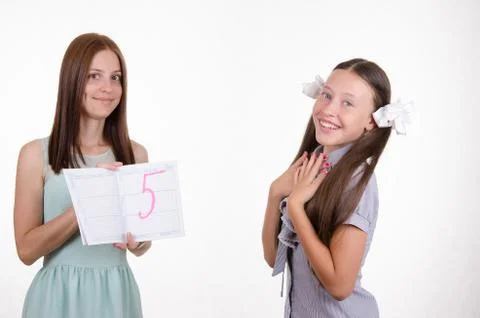 Trainee passed tests on five Foto stock