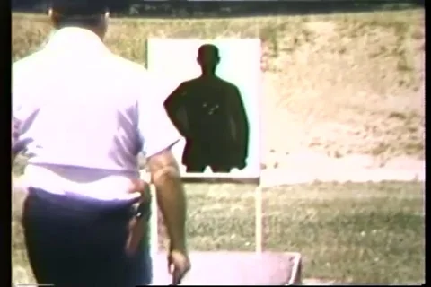 Trainee practice target drill in open field - 1965 Stock Footage 106067667