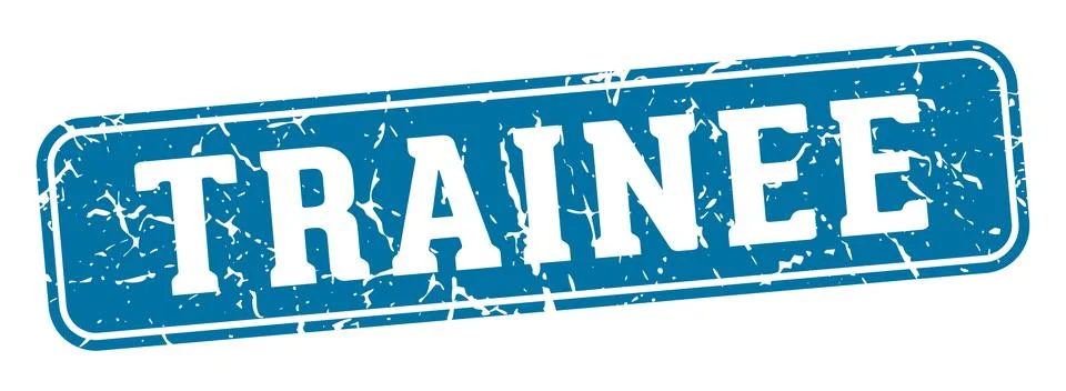 Trainee rectangular sign. trainee stamp Stock Illustration