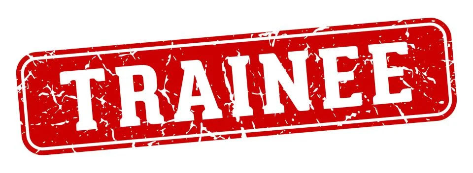 Trainee rectangular sign. trainee stamp Stock Illustration