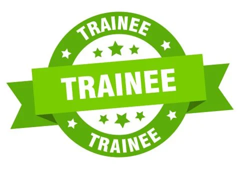 Trainee round ribbon isolated label. trainee sign Stock Illustration