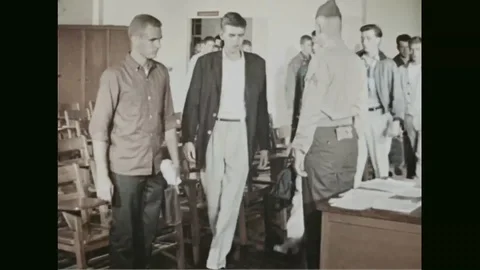 Trainees are provided with question forms in the classroom - 1960 Vídeos de archivo 102850508