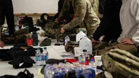 Trainees Check Gear Before Training Exercise Stock Footage 70562122