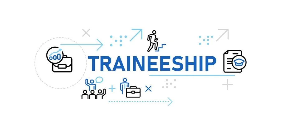 Traineeship program internship apprenticeship conceptual banner Stock Illustration