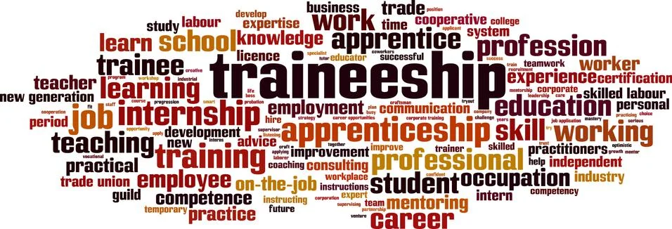 Traineeship word cloud Stock Illustration