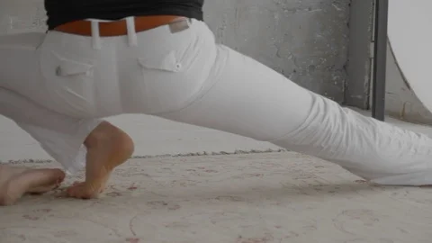 Trainer and student in dance training in the hall Stock Footage 123281886