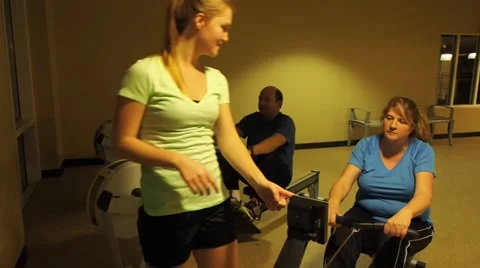 Trainer assisting a person Stock Footage 45519488