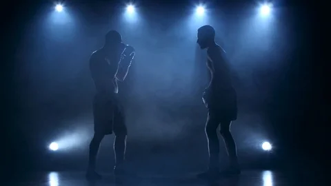 Trainer coaching boxer in studio Stock Footage 70224441