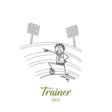 Trainer concept. Hand drawn isolated vector Stock Illustration