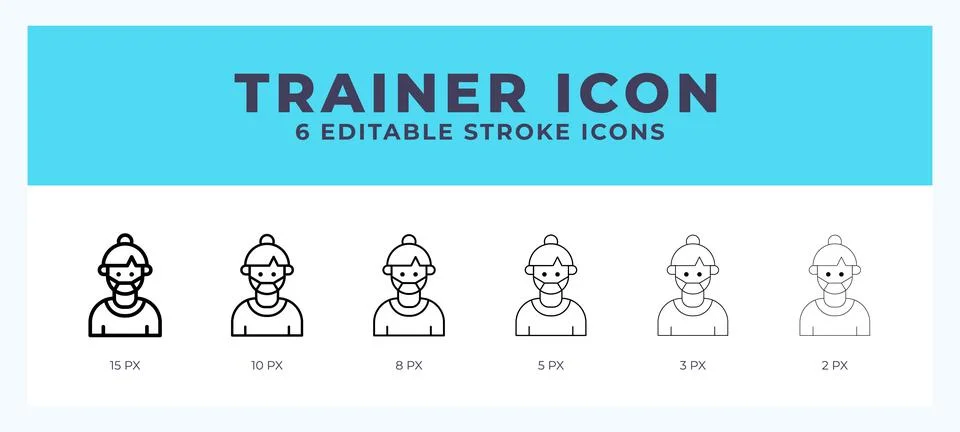 Trainer editable line icon. Vector illustration with different stroke. Stock Illustration