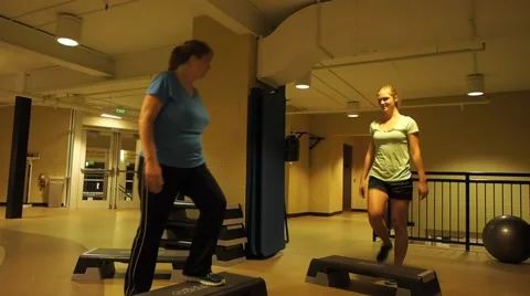 Trainer helping person Stock Footage 45519500