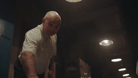 Trainer making boxer do pushups Stock Footage 282989782