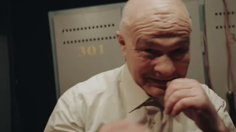 Trainer showing some tricks to the boxer Stock Footage 282989184