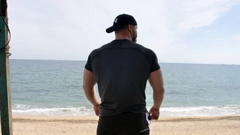 Training by the 8 sea Stock Footage 128798025