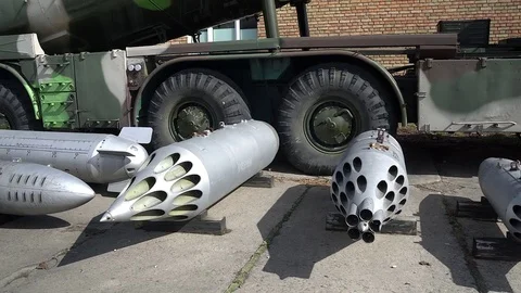 Training aerial bombs. Stock Footage 74478443