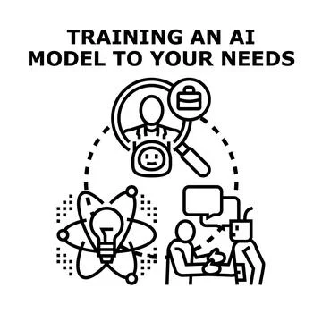 Training ai model for specific business needs Illustrazione stock
