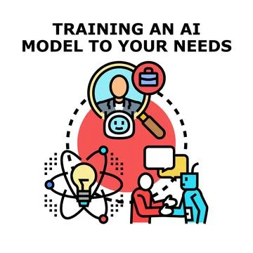 Training ai model for specific business needs Stock Illustration