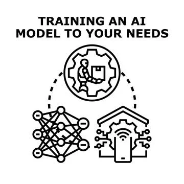 Training an ai model to specific user needs Stock Illustration